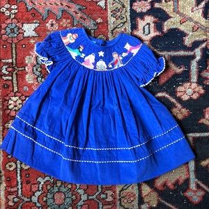 Anavini smocked nativity scene dress 12 months